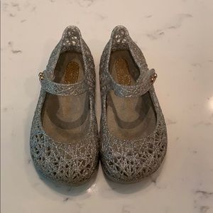 Mini Melissa Campana silver sparkly size 7